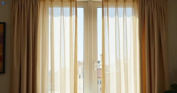 Dusty and dull curtains in cherokee-vic before steam cleaning